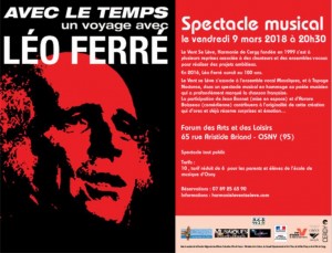 Avec le temps Hommage à Léo Ferré programme 9 mars 2018